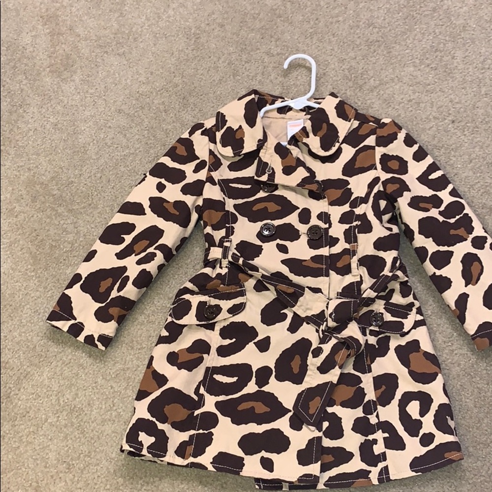 Giraffe print trench coat
